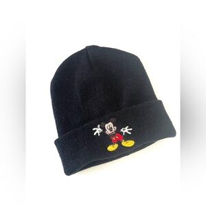 DISNEY VNTG Mickey Mouse Black Beanie‎ | One Size
